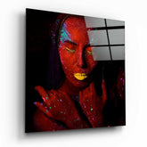 Ruby Woman Glass Wall Art.